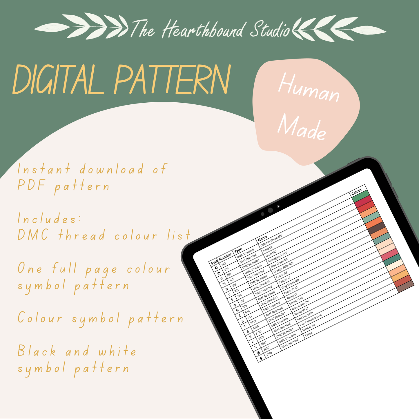 Whimsical Rage Botanical Border Cross Stitch Pattern (Digital Download)