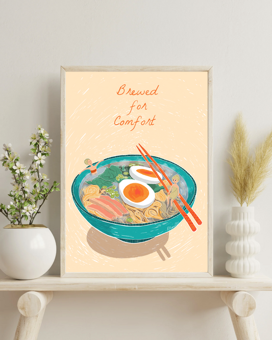 Brewed for Comfort – Ramen Bathhouse Art Print
