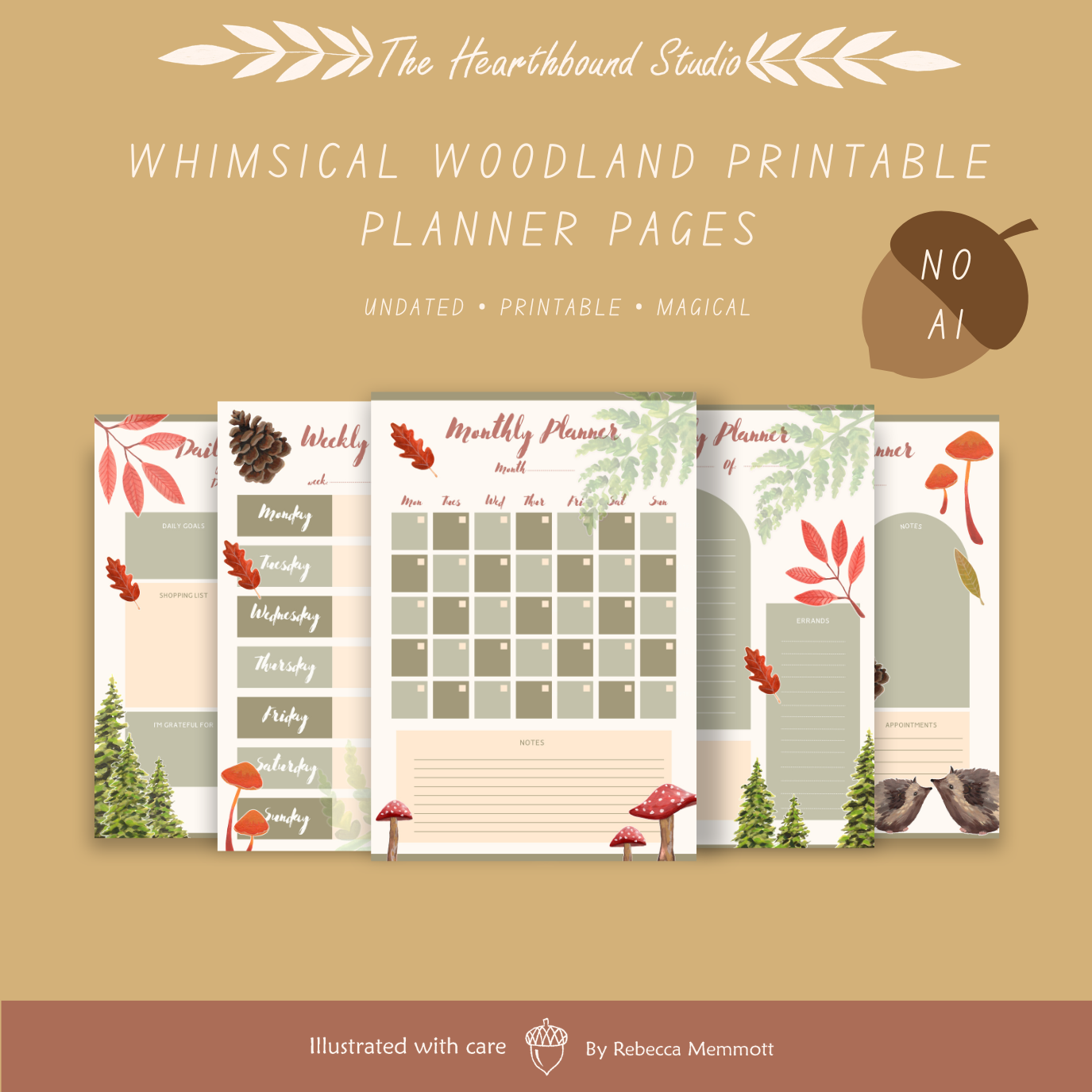 Whimsical Woodland Planner Pages | Junk Journal Style, Undated (Digital Download)