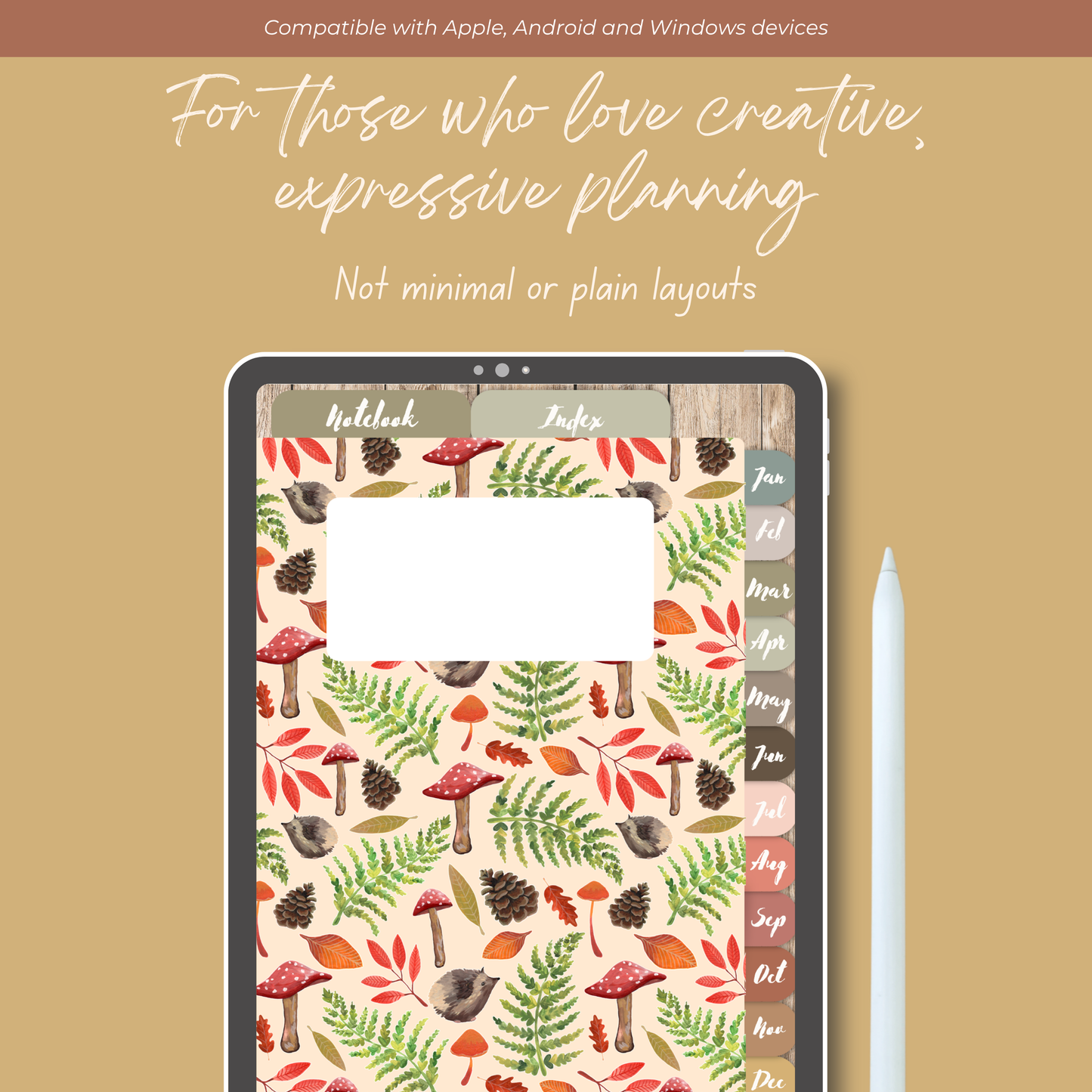 Whimsical Woodland Digital Planner | Undated Monthly, Weekly, Daily Pages (PDF)