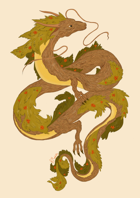 Rowan Tree Wood Dragon – Art Print